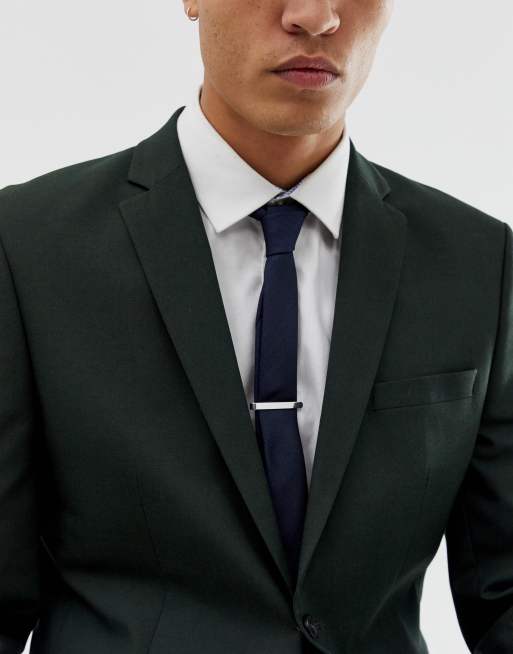 ASOS DESIGN Wedding – Silverfärgad, smal slipsnål, 4 av 4