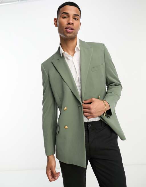 Green blazer clearance with gold buttons