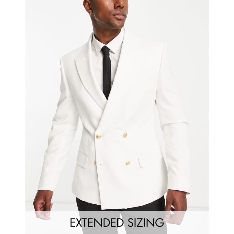 Sartor - White double breasted jacket with plain gold