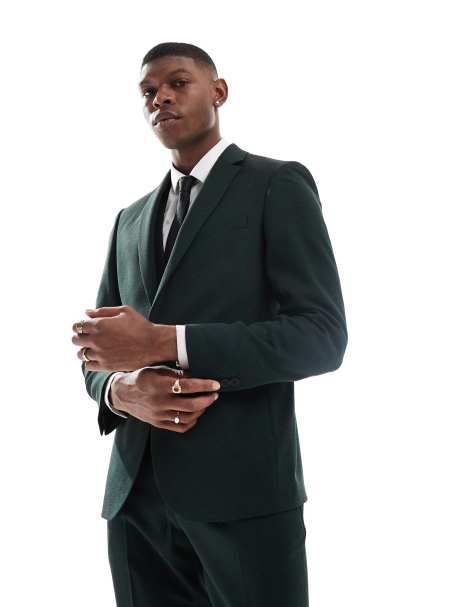 ASOS DESIGN Wedding - Skinny colbert in groen - view 1