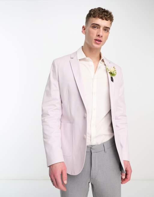 autobiografie George Bernard rijk ASOS DESIGN wedding skinny cotton blazer in lilac | ASOS