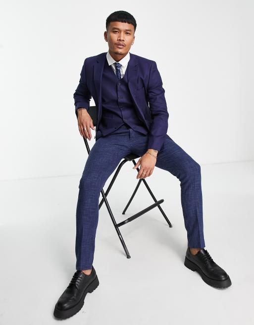 Mens blue shop skinny suit