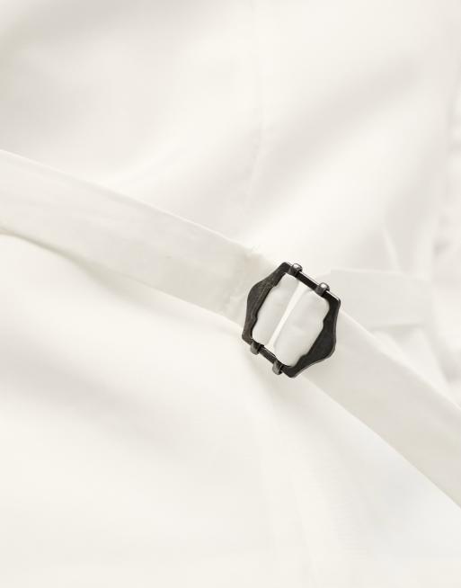 ASOS DESIGN Wedding - Skinny gilet van wolmix met visgraatmotief in mintgroen, 4 van 5