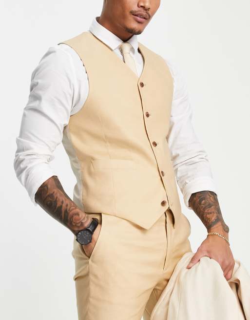 Linen sale waistcoat wedding