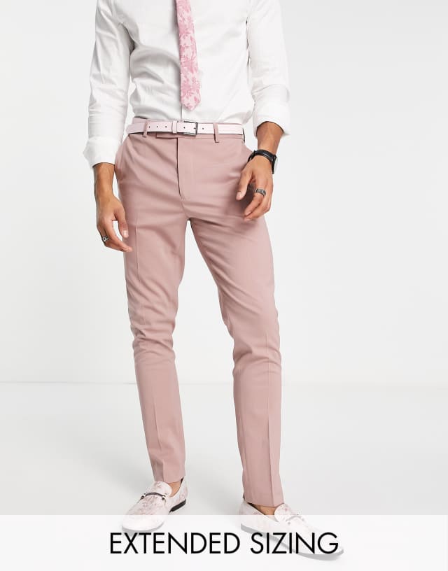 ASOS DESIGN wedding skinny smart pants in dusky mauve