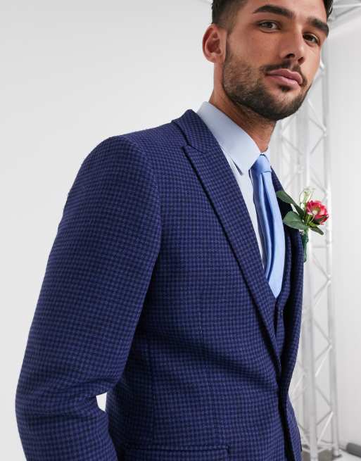 Navy best sale houndstooth suit