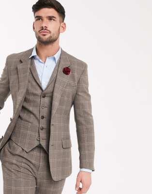 windowpane suit wedding