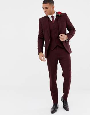 burgundy suit asos