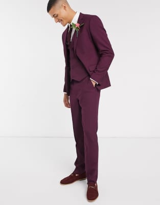 burgundy suit asos