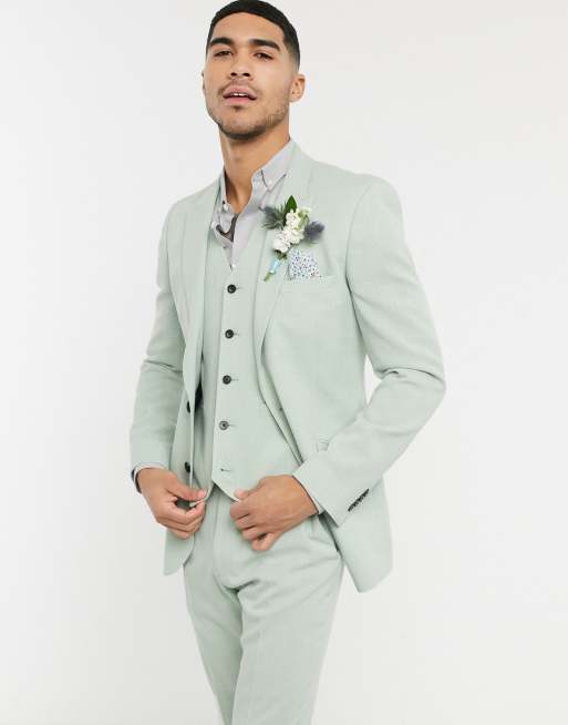 Men's Mint Green Skinny Slim Fit Suits Jacket Pant Formal Party Wedding  Tuxedos