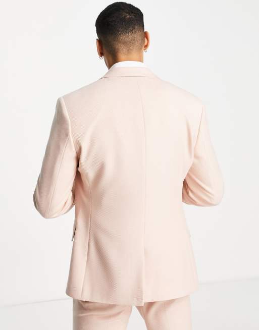 ASOS DESIGN wedding skinny suit jacket in dusky pink twill