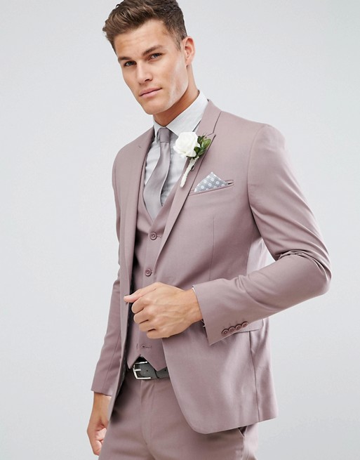 ASOS DESIGN | ASOS DESIGN wedding skinny suit jacket in mink