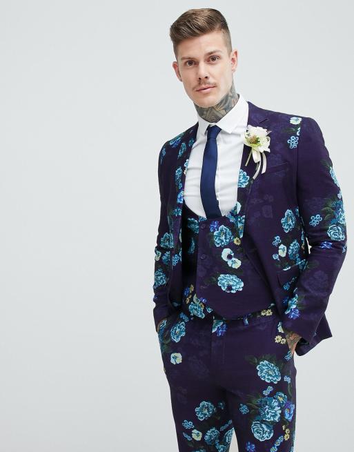 Asos mens clearance floral suit