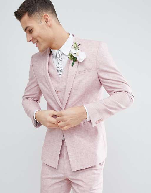 Mens pink wedding on sale suits