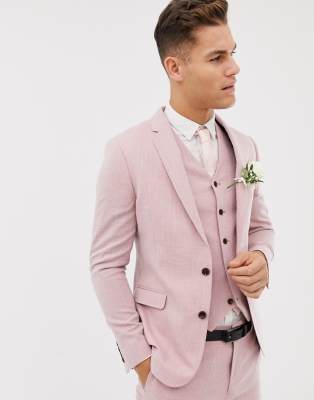 pink suit wedding
