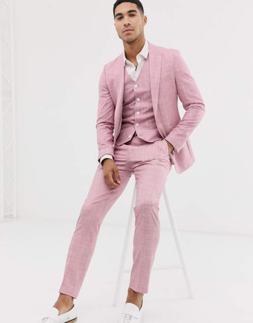 Asos mens hot sale pink suit