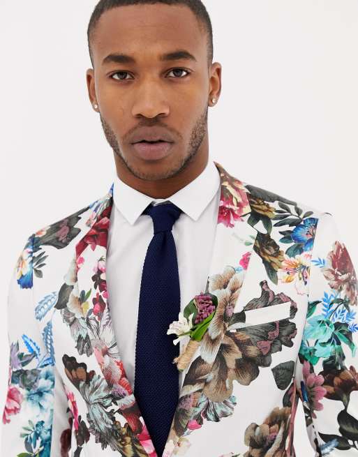 Asos floral 2025 suit jacket