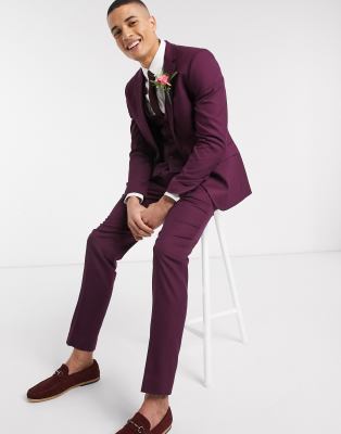 maroon suit asos