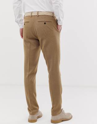 Asos Design Wedding Skinny Suit Pants In Camel Twill Asos