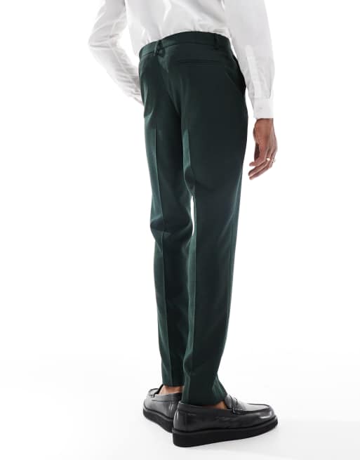 ASOS DESIGN Wedding skinny suit pants in green