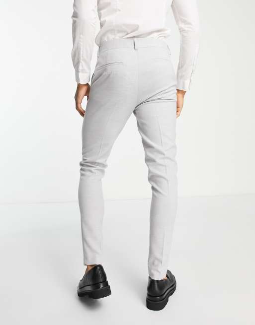 ASOS DESIGN wedding super skinny suit pants in micro texture in