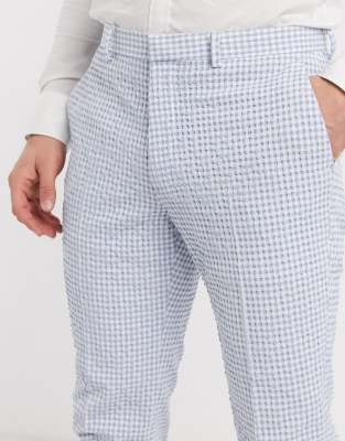light blue gingham pants