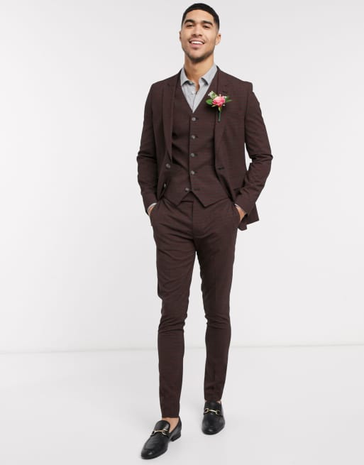burgundy dress shirt with grey pants Ash & Erie Heather Burgundy Button-Down Shirt for Short Men main image 0