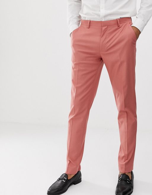 ASOS DESIGN Wedding skinny suit pants in pink | ASOS