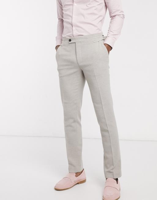 ASOS DESIGN wedding skinny suit pants in putty wool blend twill | ASOS