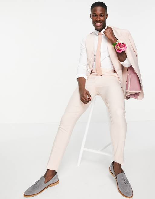 ASOS DESIGN wedding skinny suit in rose, 3 of 4