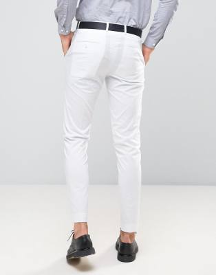 white skinny suit pants