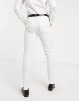 white linen skinny pants