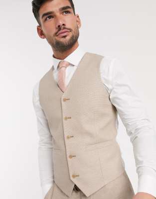 tan mens suit vest