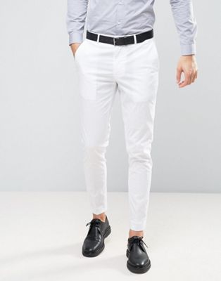 white skinny fit trousers