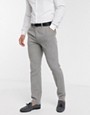 ASOS DESIGN wedding skinny suit trousers in grey wool blend micro houndstooth