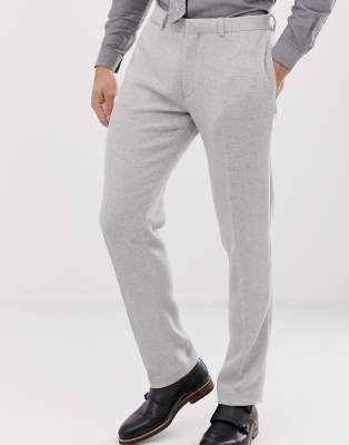 ASOS DESIGN wedding skinny suit trousers in ice grey twill Grey