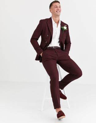 maroon suit asos