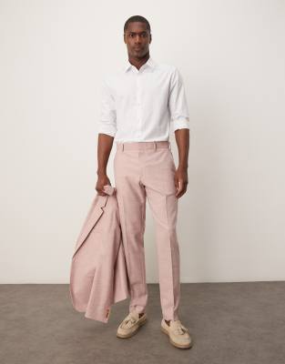 ASOS DESIGN ASOS DESIGN wedding skinny suit trousers in pink texture