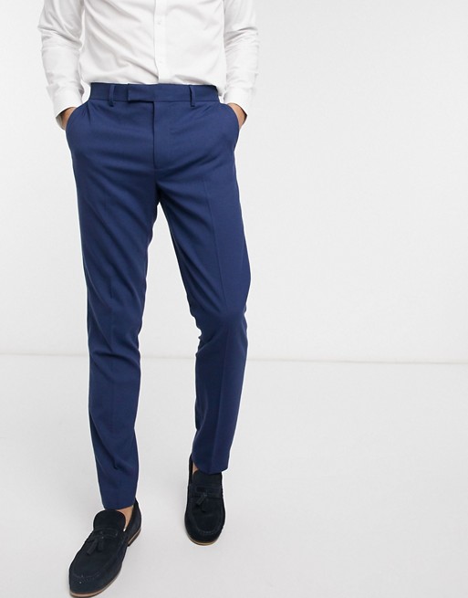 ASOS DESIGN wedding skinny suit trousers in vintage indigo