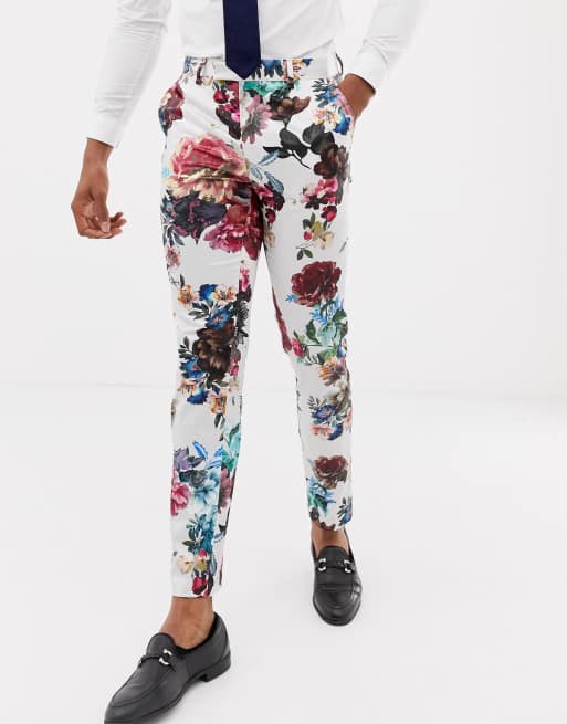 Manfinity AFTRDRK Men Floral Print Suit Pants