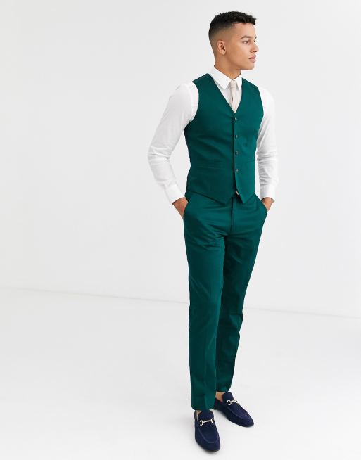 Green cheap waistcoat mens