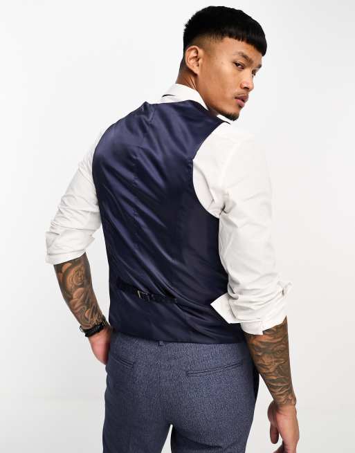 Navy blue outlet waistcoat mens