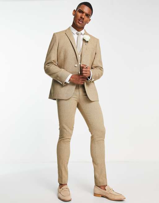 Mens camel cheap suit jacket