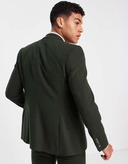 Dark green wool on sale jacket