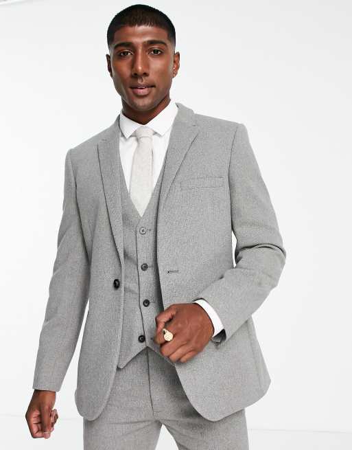 Grey wool hotsell suit jacket