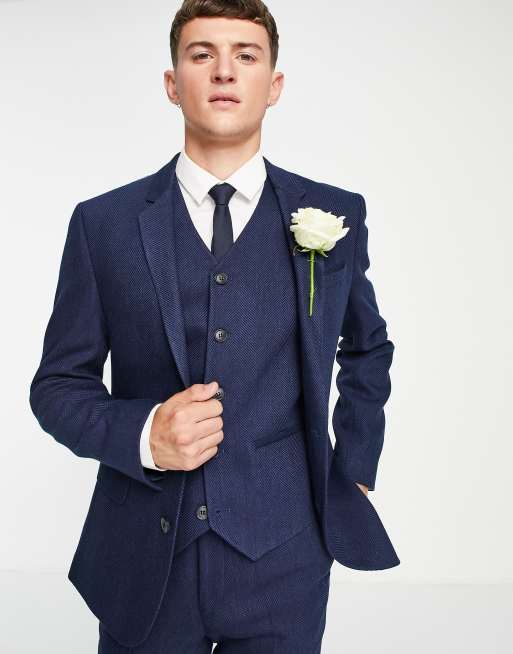 Asos navy blue on sale suit