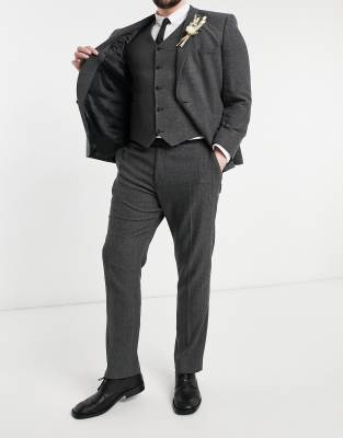 charcoal suit with vest