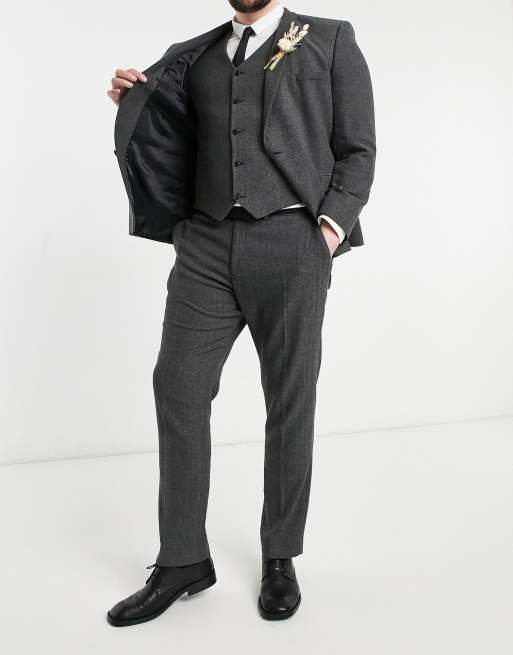 Charcoal suit hot sale with vest