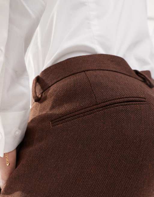 ASOS DESIGN wedding skinny wool mix suit trouser in brown
