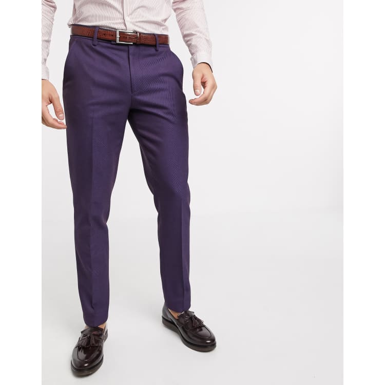 Men's dark purple dress sales pants